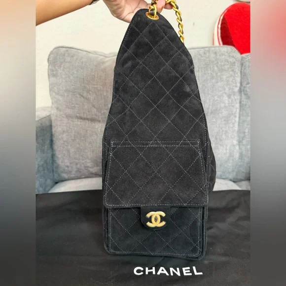 Chanel 25 Hobo Bag Medium Black Suede - Picture 6 of 16
